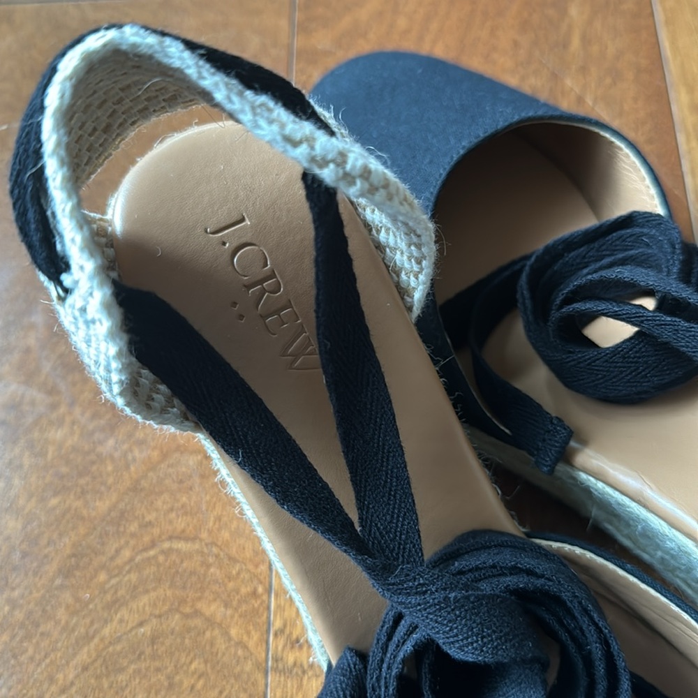 JCrew NWT Women’s Ankle Wrap Espadrille Wedges - Picture 5 of 7
